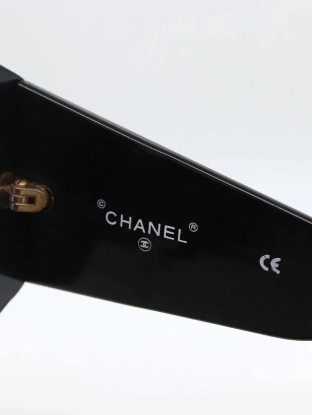 CHANEL Sunglasses plastic Black CC Auth ka3619